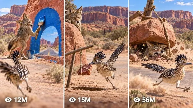30 Sec Desert Coyote VS Desert Roadrunner 1000-Episode Original Slapstick Rivalry Content Engine — v1