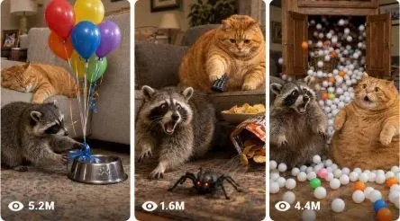 Raccoon vs Fat Orange Cat Prank