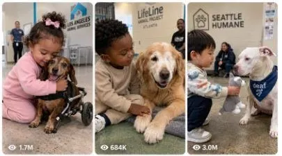 Seedance 2.0 Disabled Shelter Dogs and Toddler Bond